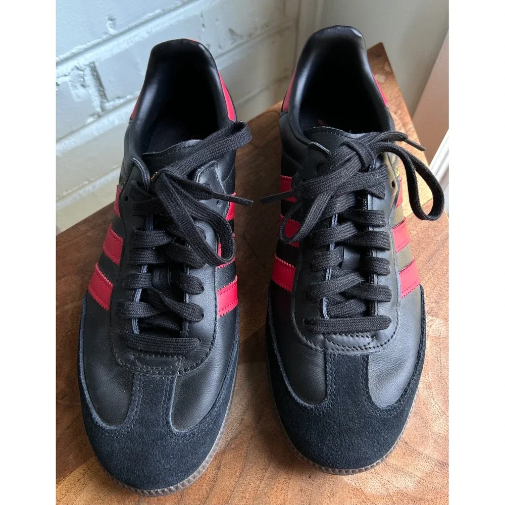 Adidas Original Samba Manchester United Sneakers Men's 7 Black Red Devils